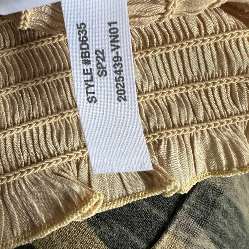 J. Crew Square Neck silky Smocked blouse